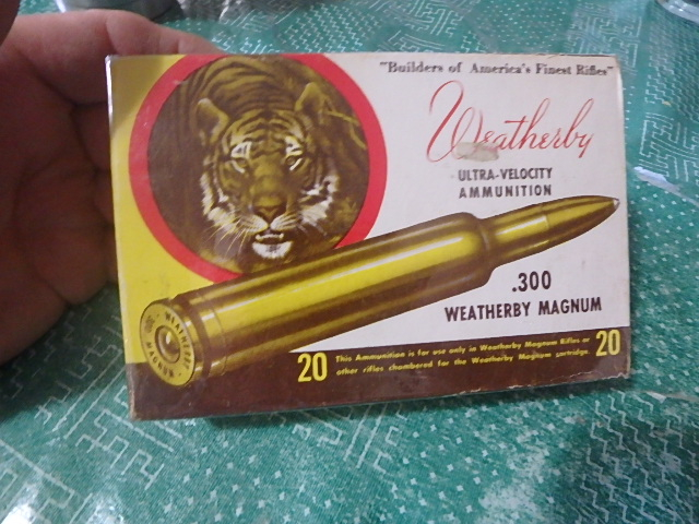 Older Full 300 Weatherby Tiger Box 180 Gr 300 Weatherby Magnum For