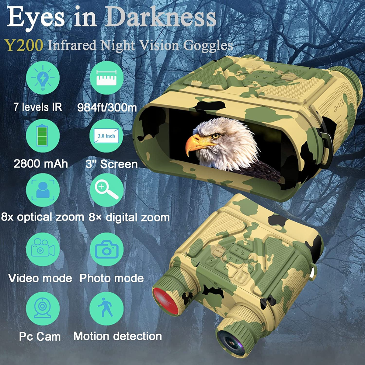 Jadfezy Night Vision Binoculars For Total Darkness Rechargeable Gb