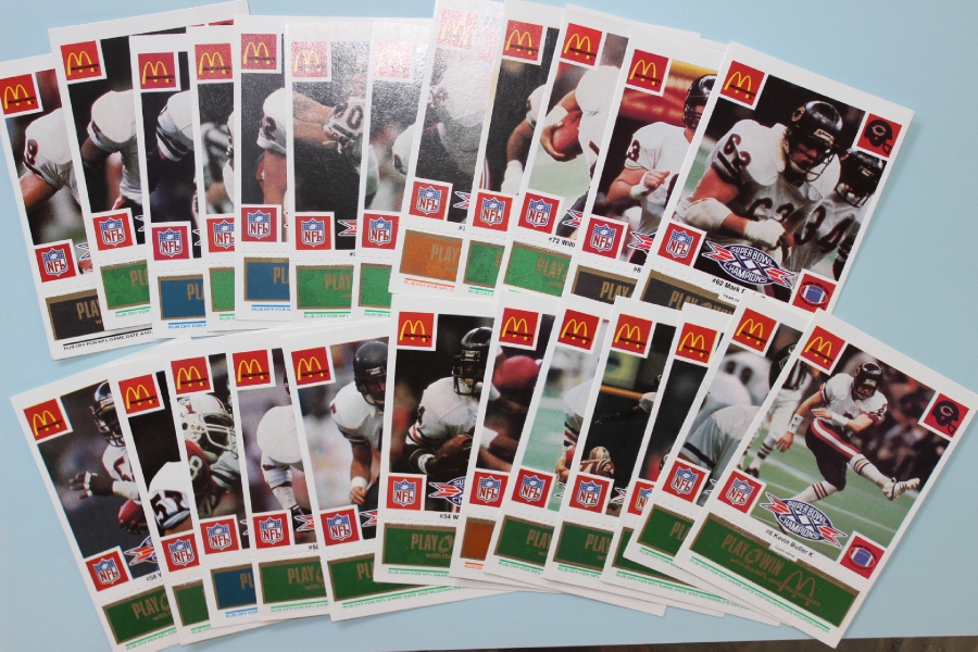 1986 McDonald S Bears Super Bowl XX Football Cards