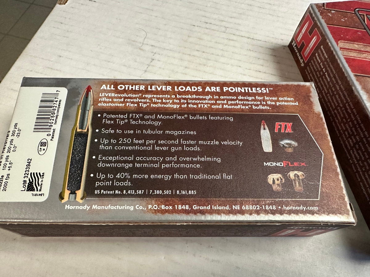 Two Boxes Rounds Hornady Leverevolution Grain Ftx Ammunition New