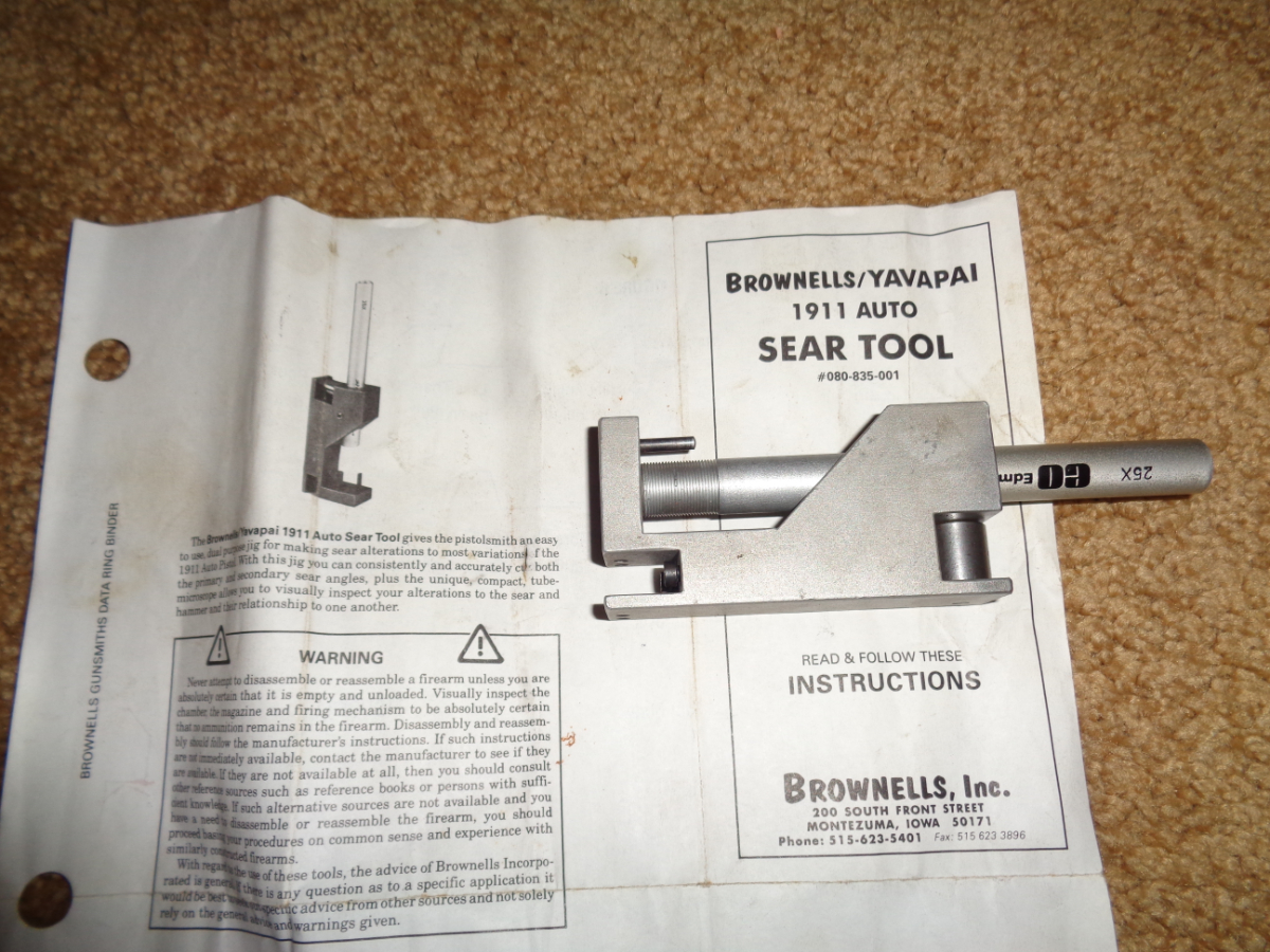 Brownells Yavapai 1911 Sear Tool .45 Acp For Sale at