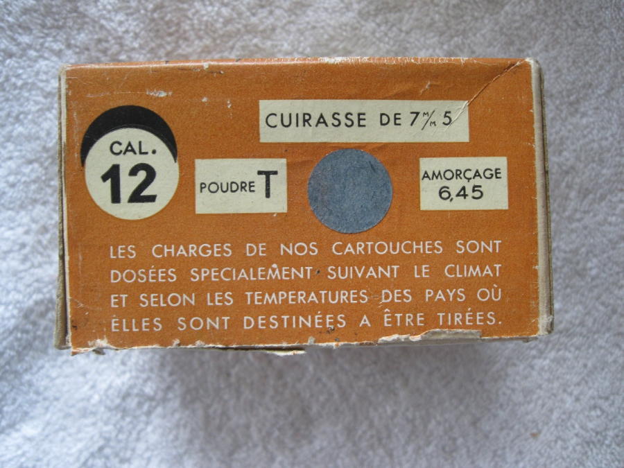 Gevelot 12 Cal 7 Plomb Cuirasse De 7 M/M 5 6,45 Shotgun Ammunition Ammo France French Poudre