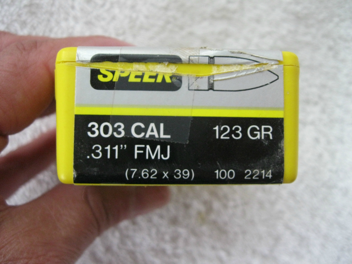  311 123 grain 303 cal fmj full metal jacket speer bullets reloading