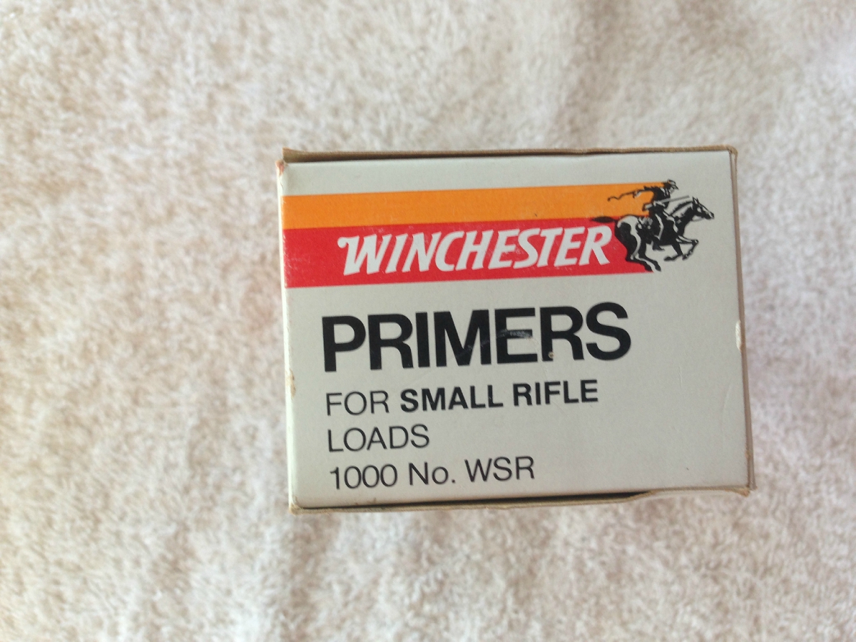 Winchester PRIMERS FOR SMALL RIFLE LOADS NO. WSR 1000 count (10 trays ...