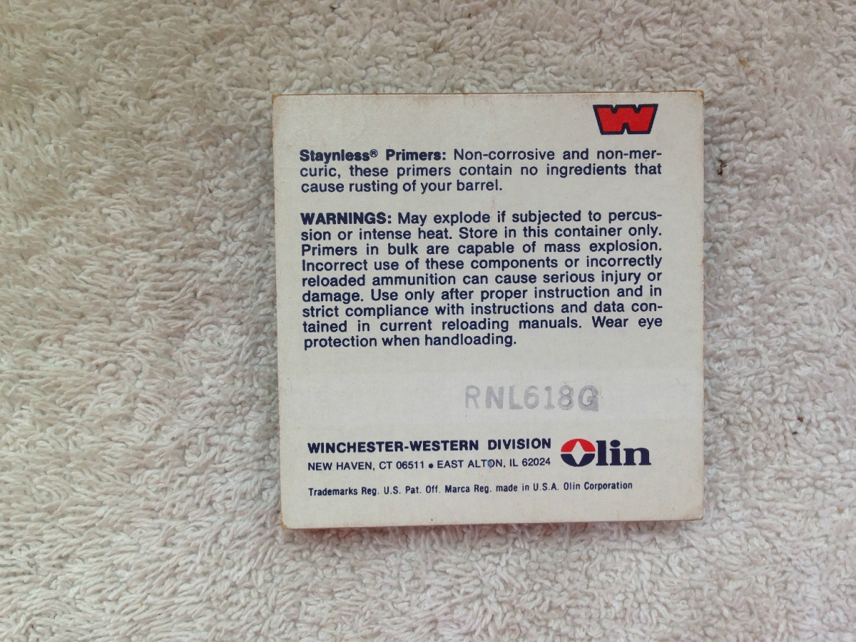 Winchester-Western Primers For Large Pistol Regular Reloading No. 7-111 ...