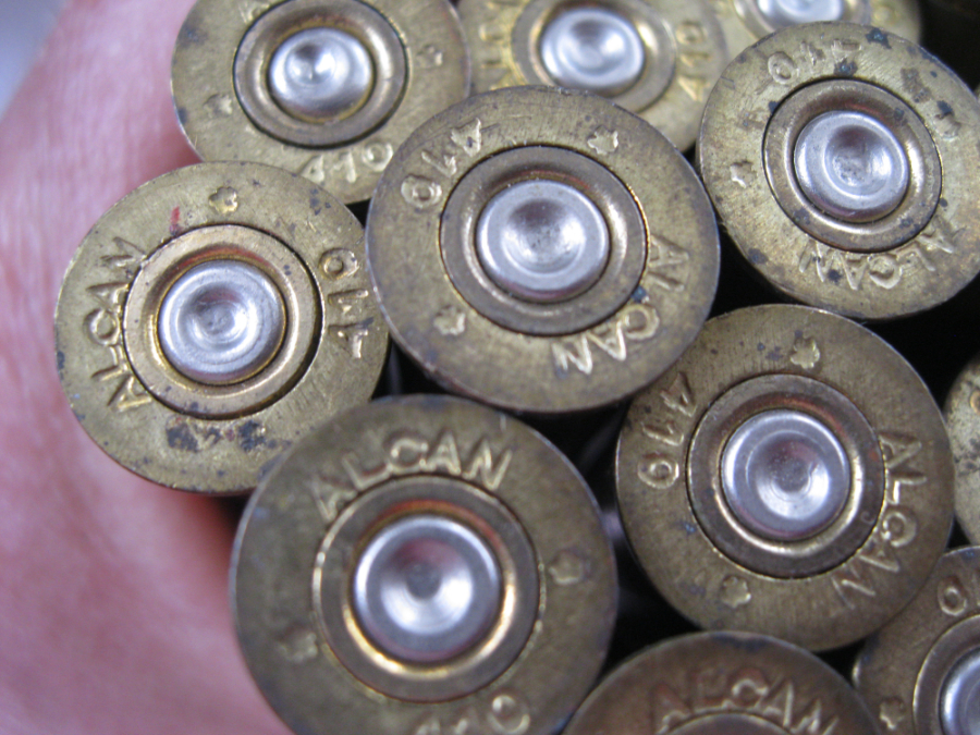 ALCAN 410 3INCH BRASS CARTRIDGE CASES USES BATTERY CUP PRIMERS RELOADING COMPONENTS VERY RARE