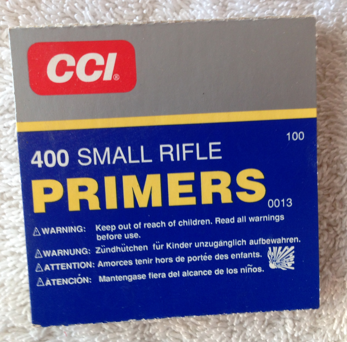 CCI NO. 400 SMALL RIFLE PRIMERS 0013 56 count / 1205-0