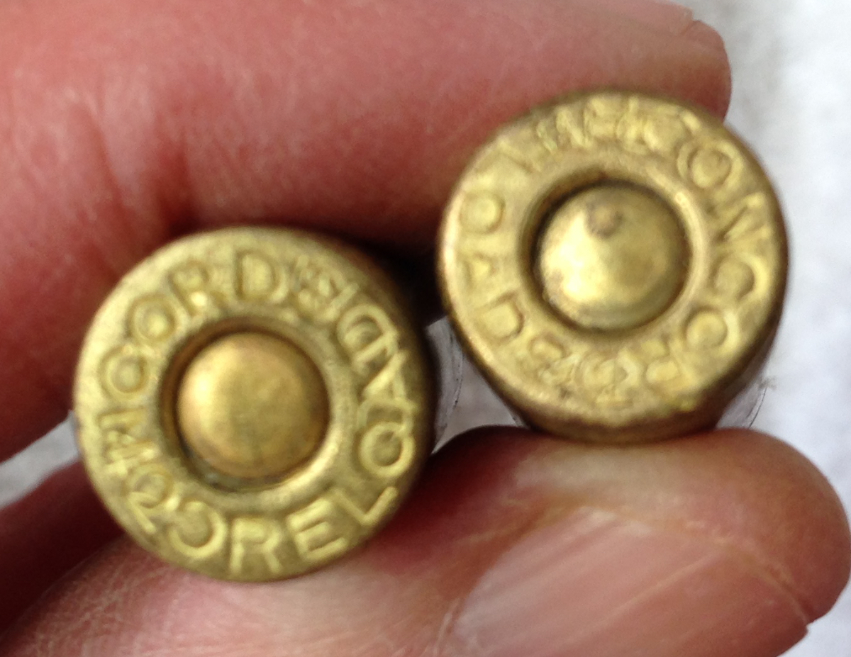 .45 CONCORD LOADS OVERSTAMPED HEAD STAMP 2 count ROUND NOSE BULLETS ...