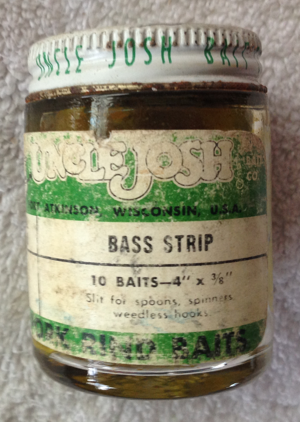 Uncle Josh Pork Rind Baits No. 50 Bass Strip Vintage Fort Atkinson