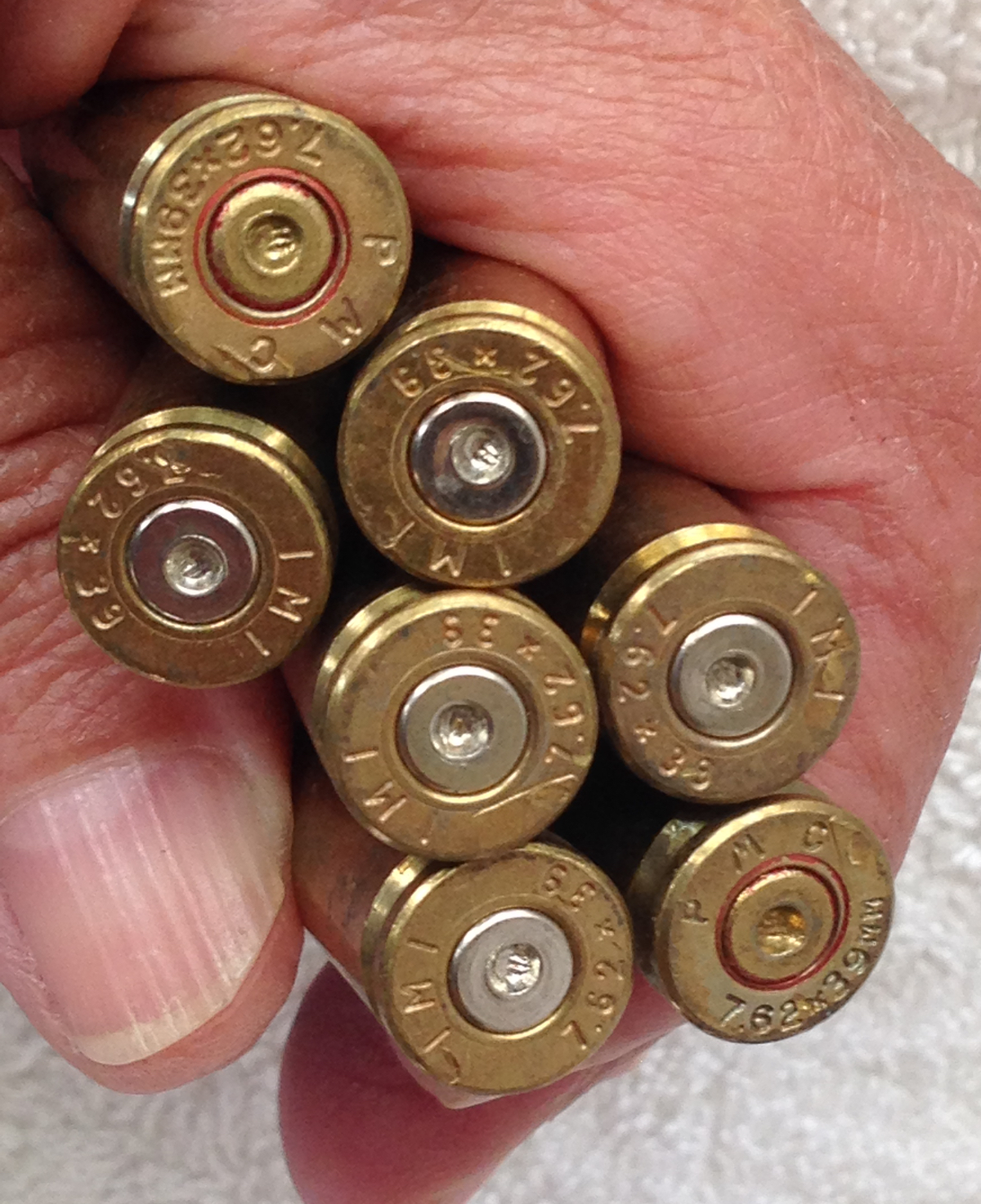 Imi 7 62 x 39 once fired brass cartridge cases 40 count reloading