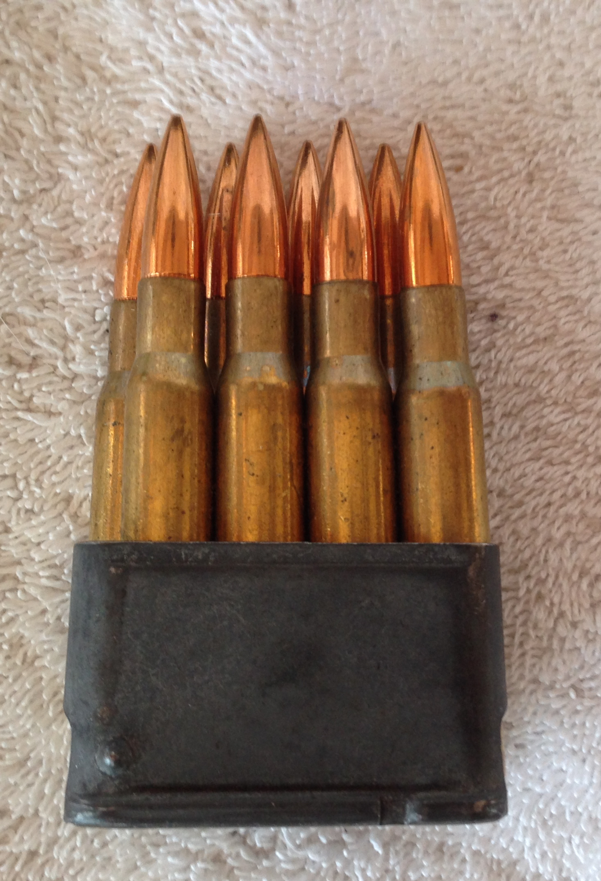 Winchester 3006 Sprg Springfield Ammunition In A Bandolier And Clips 47 Count Made For M 1 