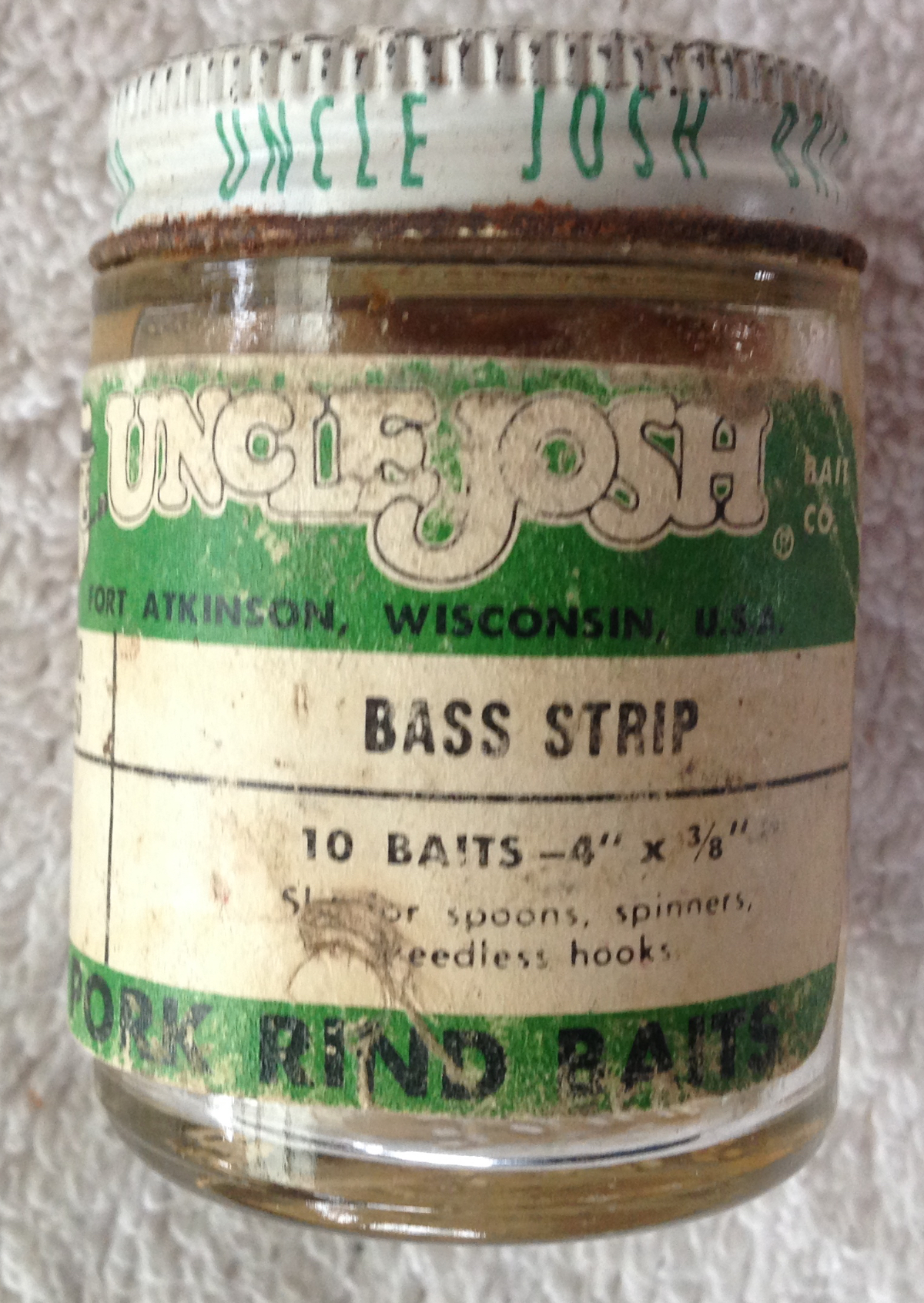 UNCLE JOSH PORK RIND BAITS NO 50 BASS STRIP VINTAGE FORT ATKINSON   20211030070740 8636 