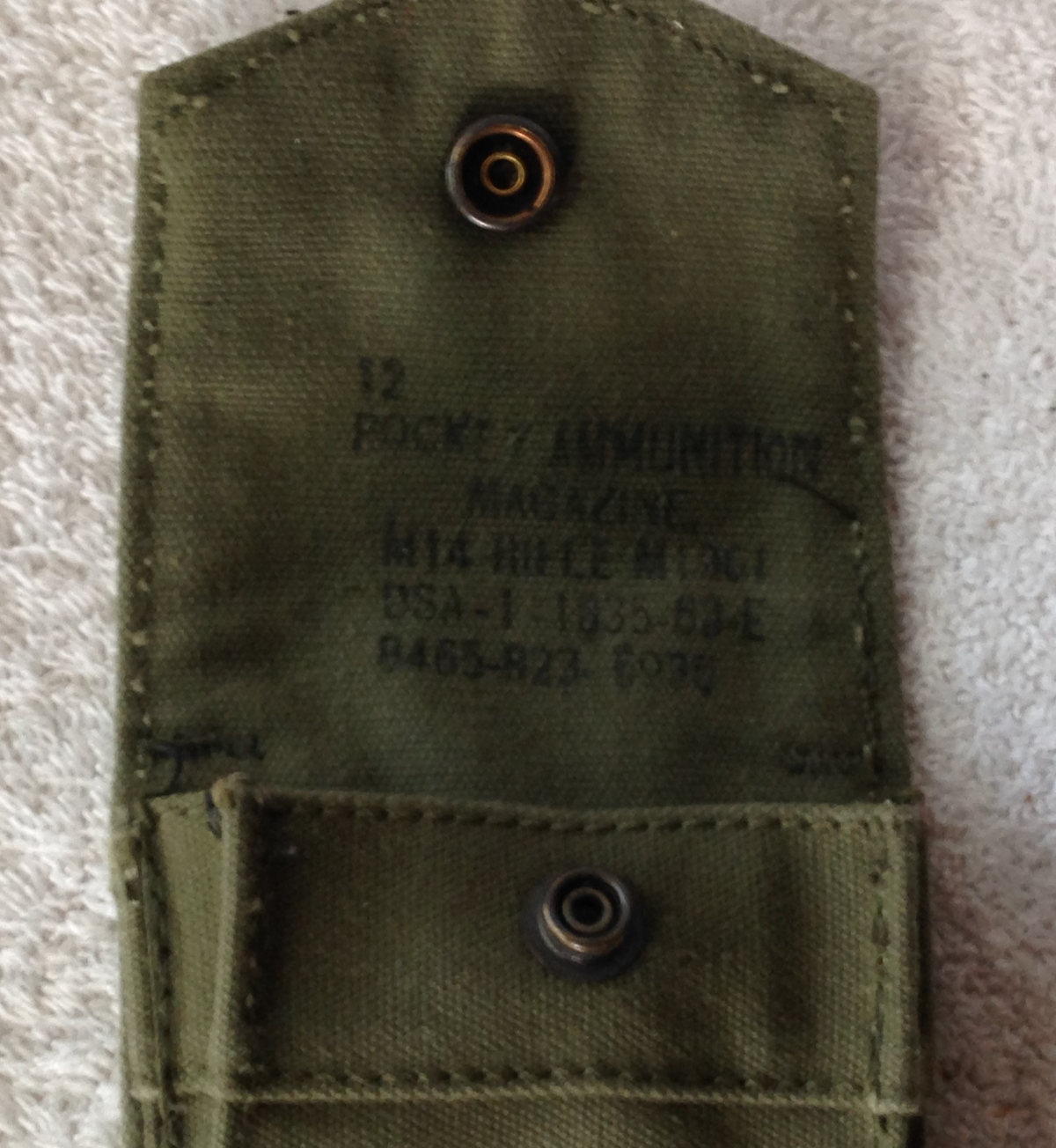POCKET AMMUNITION MAGAZINE POUCH M14 RIFLE U. S. MILITARY POST WORLD