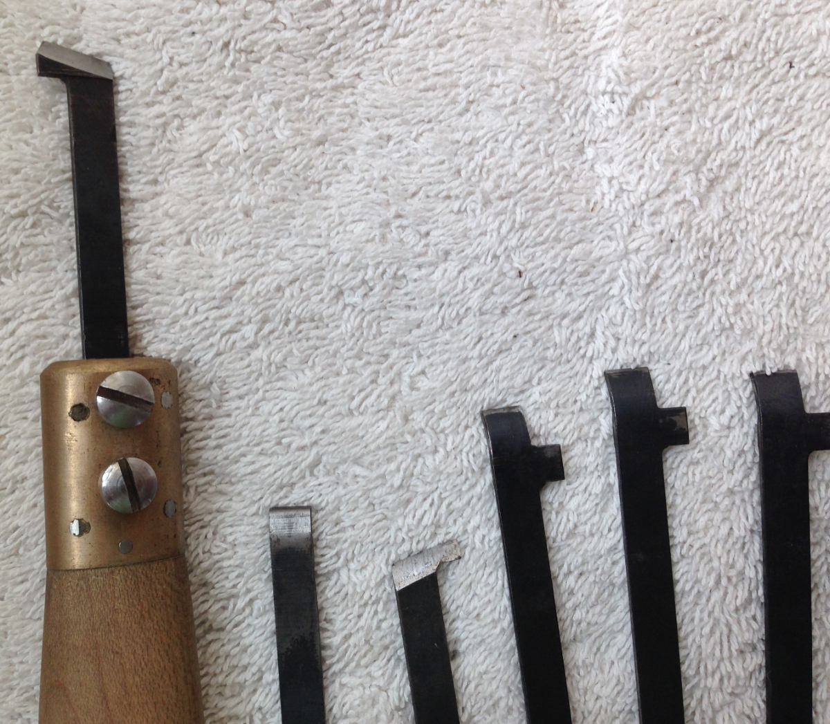 RIFLE INLETTING TOOL 13 pieces WOOD HANDLE VINTAGE / 08022 17304009