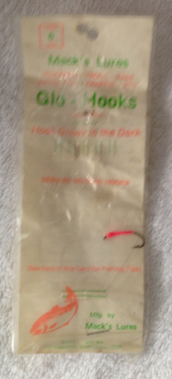 Vintage Mack`S Lures Glo-Hooks Size 6 Kokanee Trout Bass White Fish ...