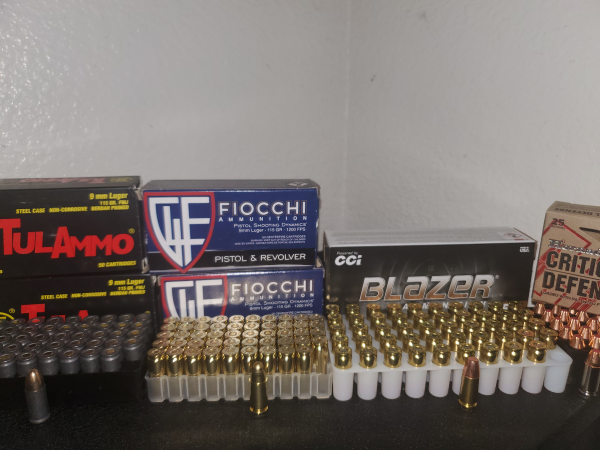 Multiple Brands 9mm Ammo Target And Self Defense Rounds. 9mm Luger For