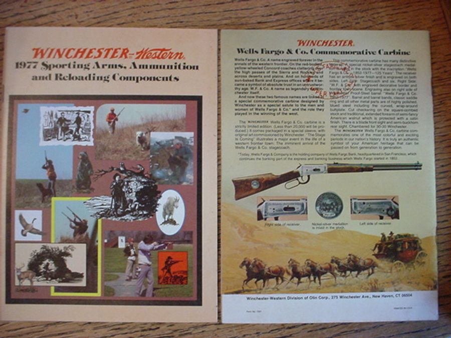 Winchester 1977 Catalog WELLS FARGO commemorative carbine