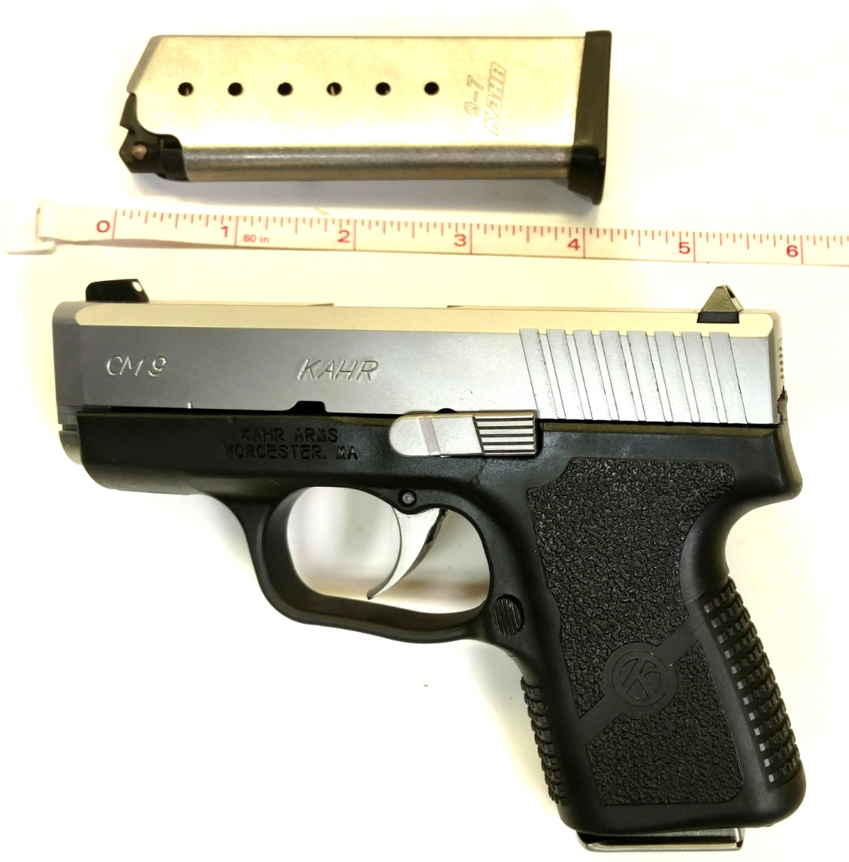 Kahr Arms Kahr Cm9 Stainless Slide, Polymer Frame2 MagsLightweight