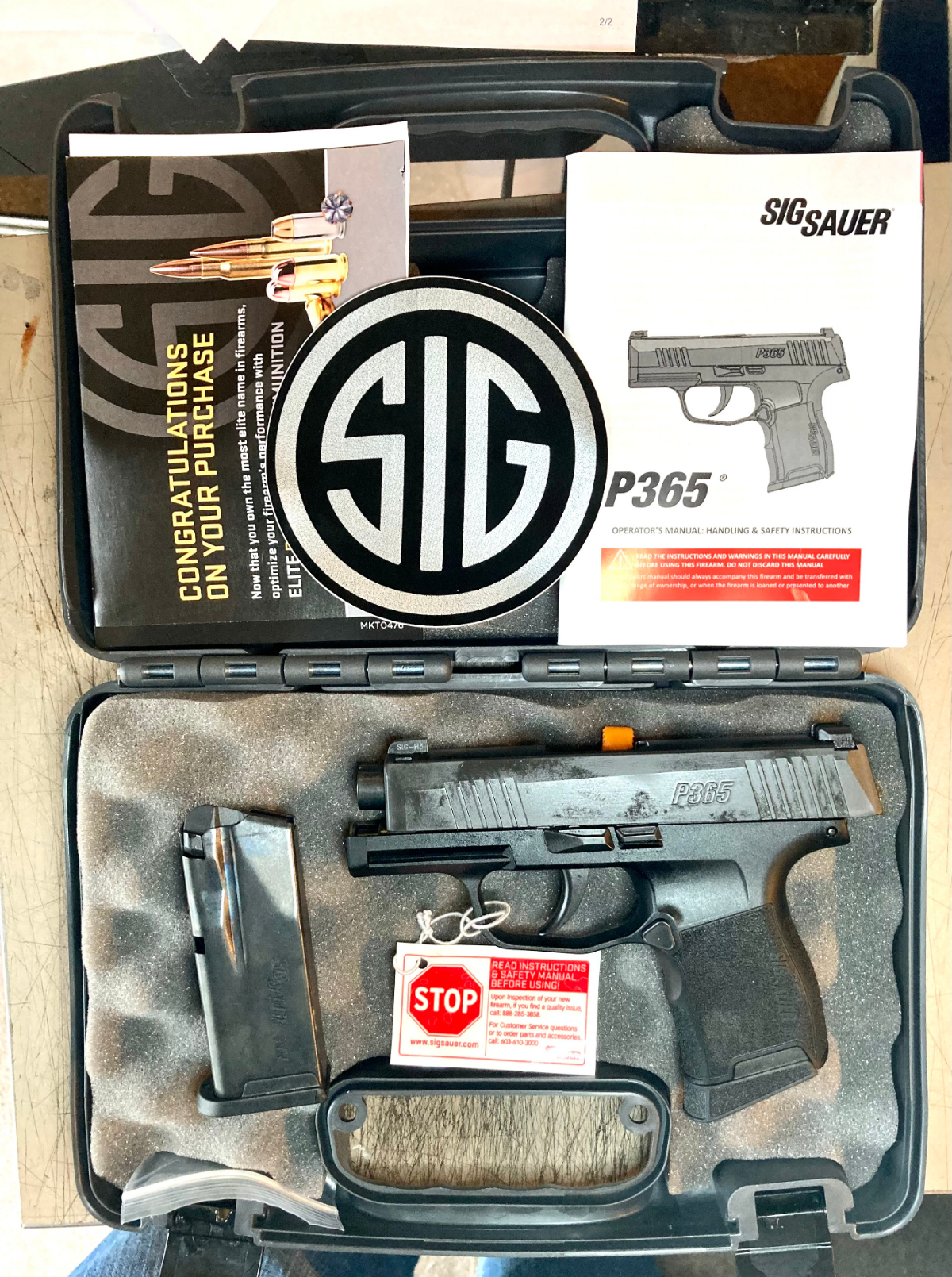 SIG Sauer P365 PISTOL. NIB. 2 10 RD MAGAZINES 9mm Luger 17258492 ...