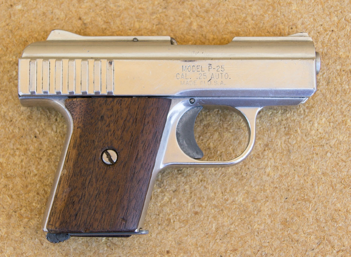 Raven Model P-25 Chrome Semi Automatic Compact Pistol .25 Acp For Sale ...