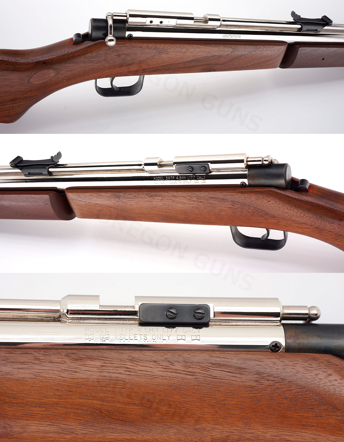 Benjamin Model 397p Chrome Bolt Action Variable Pump Air Rifle .177 Cal