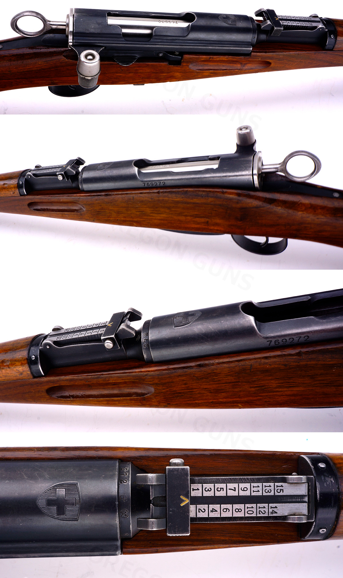 Schmidt rubin k31 short rifle 7 5x55 swiss mfg 1944 c r ok sn 769272 7