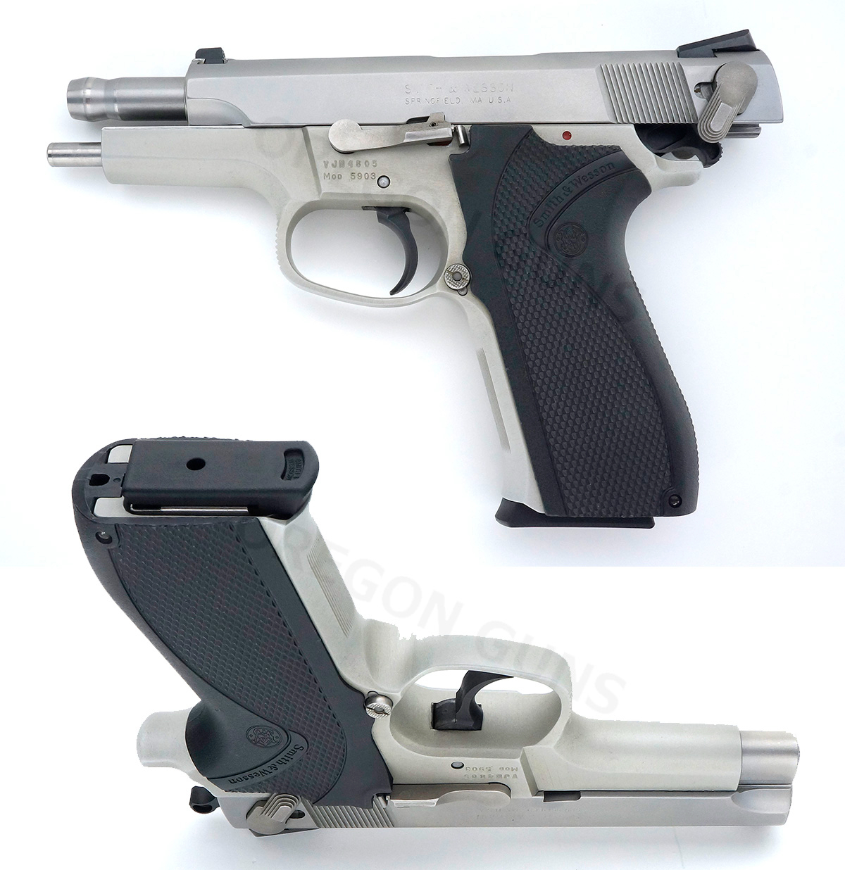 Smith & Wesson S&W MODEL 5903 STAINLESS 9MM SEMIAUTO PISTOL SN# VGN4805 ...