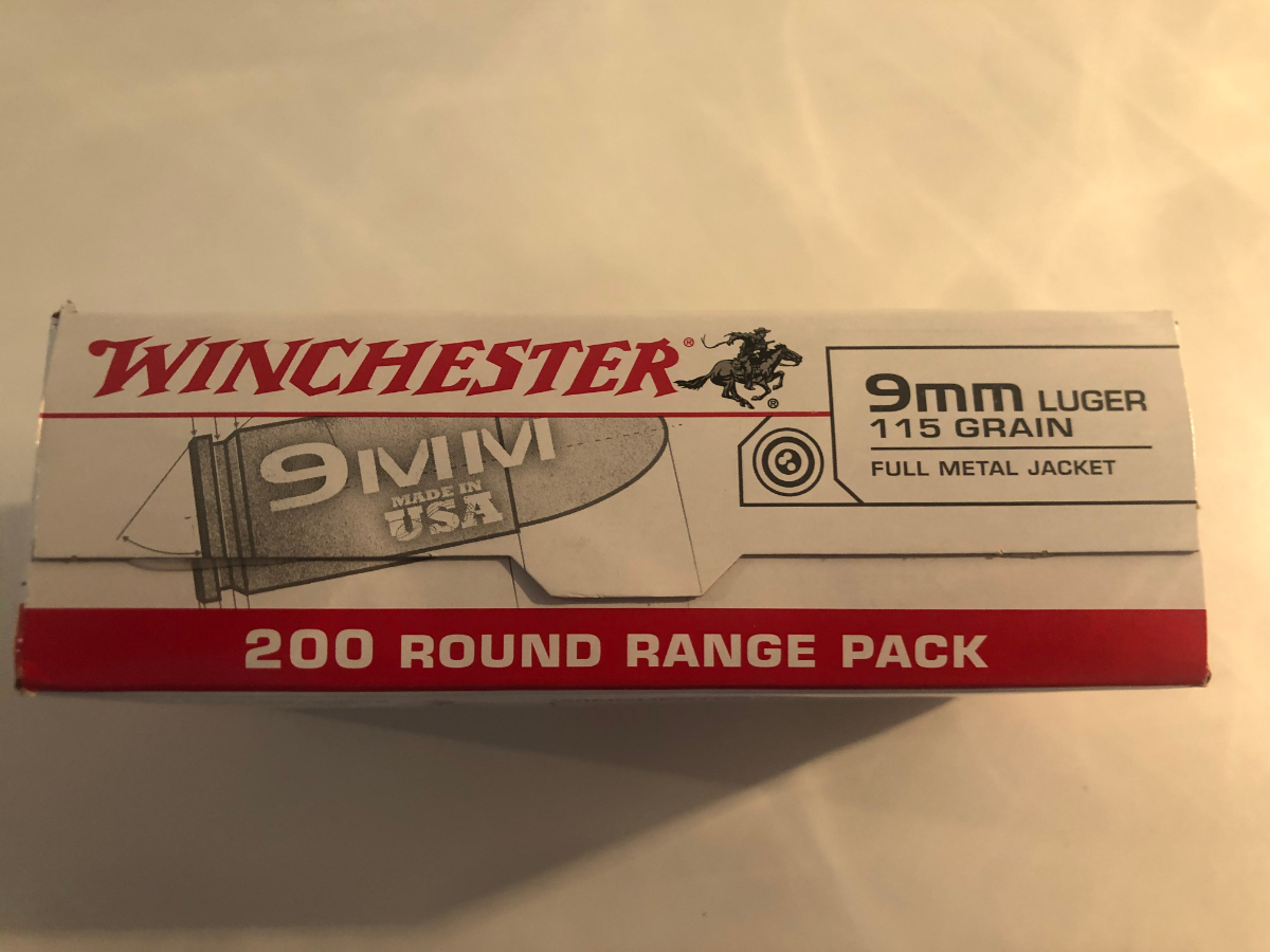 Winchester 200 round range pack 9mm 115 grain fmj factory new