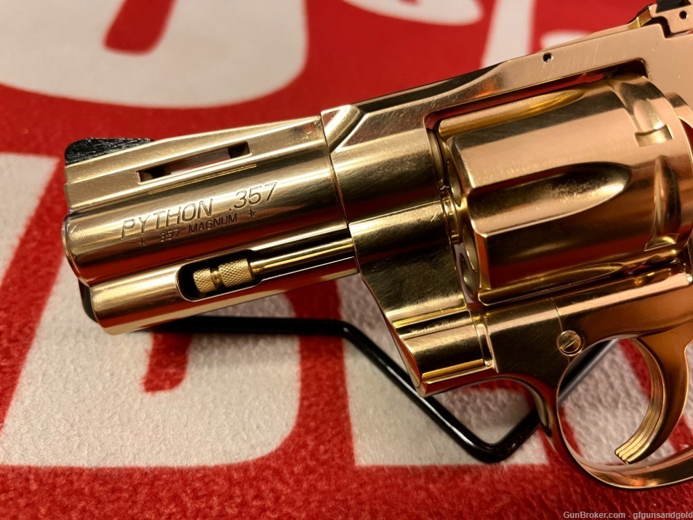NEW, CUSTOM COLT PYTHON 3 INCH .357 MAG, 24KT GOLD PLATED