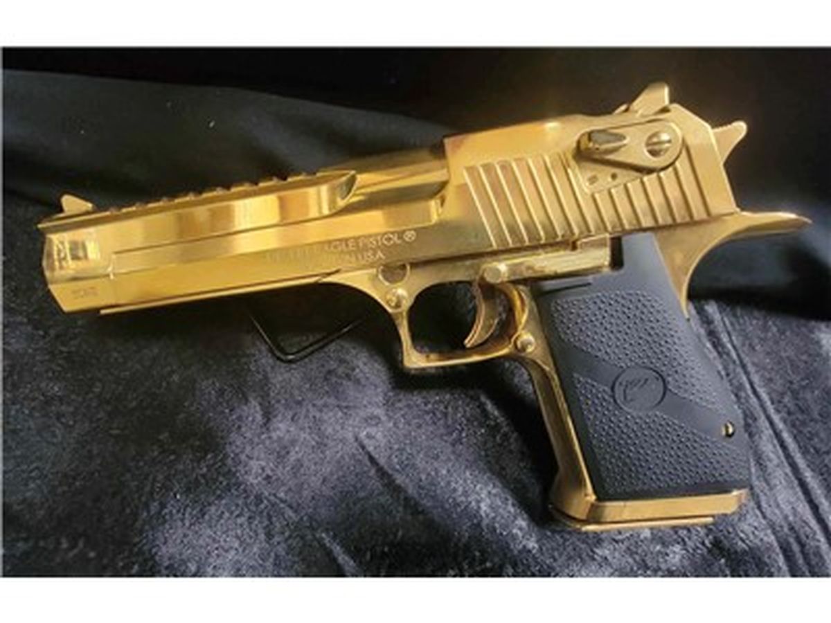 CUSTOM 24KT GOLD MAGNUM RESEARCH DESERT EAGLE MKXIX, .50AE, 6IN .50 AE ...