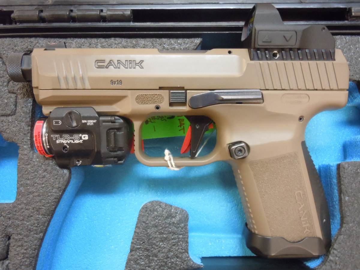 Canik Model TP9 Elite Combat threaded barrel Crimson trace red dot and