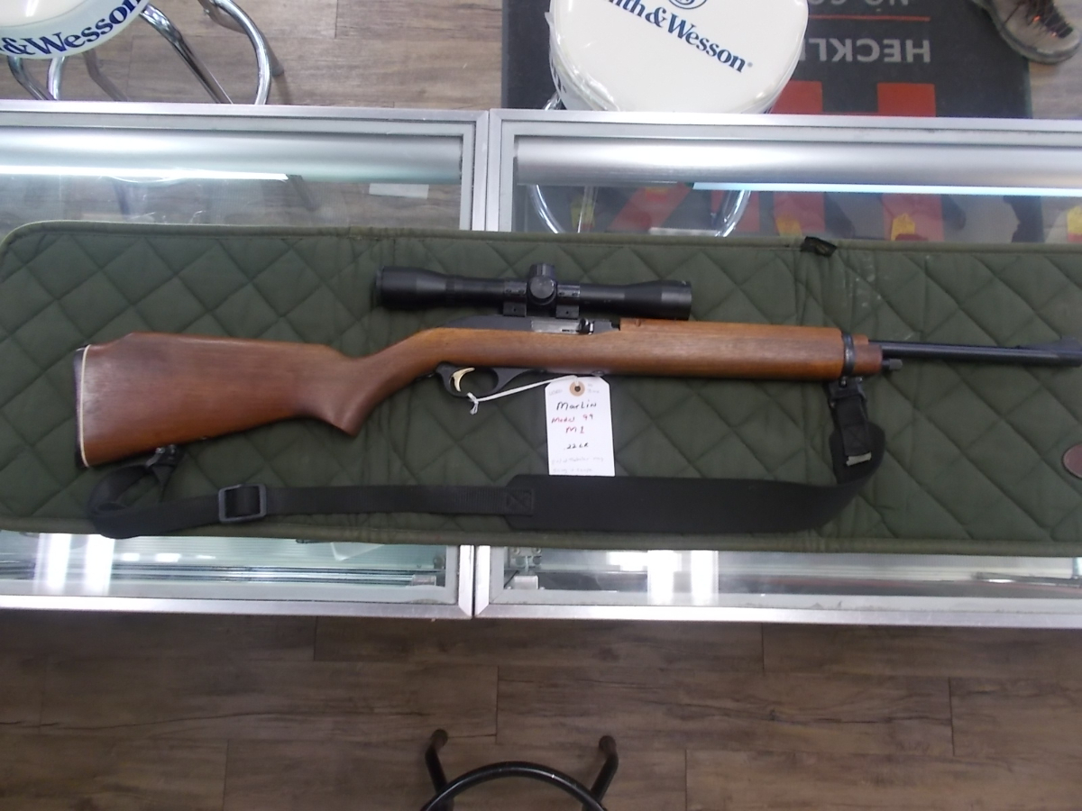 Marlin Model 99 M1 .22LR carbine w/ sling, scope, & tube mag (C5428-24 ...