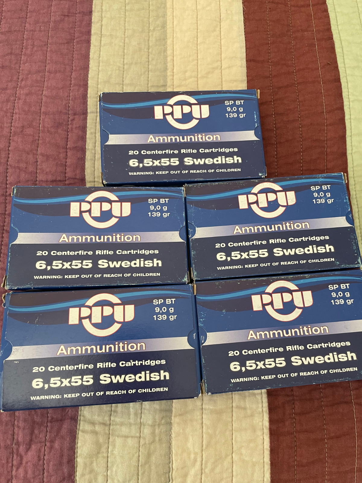 Ppu 100 rounds of new swedish rifle ammo 6 5x55 swedish for sale at