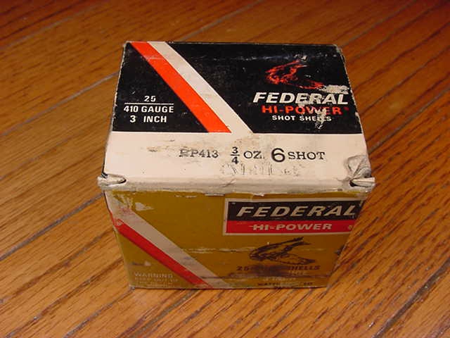 Box Of Federal Hi-Power Paper Hull .410 Gauge 3 Inch 6 Shot .410 Ga For ...