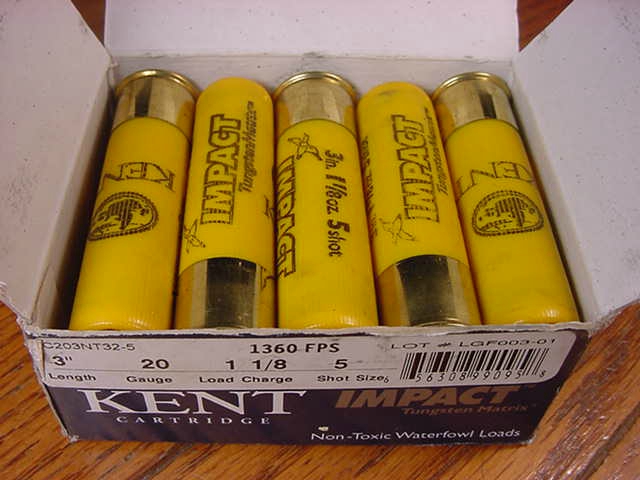 Box Of Kent Impact Tungsten Matrix 20 Gauge 3 Inch 5 Shot 20 Ga For ...