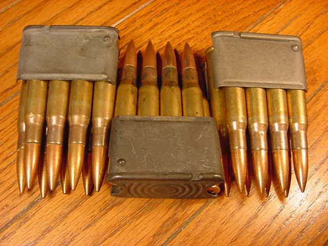 24 Rounds Of Mixed .30-06 Springfield Full Metal Jacket On Garand Clips ...