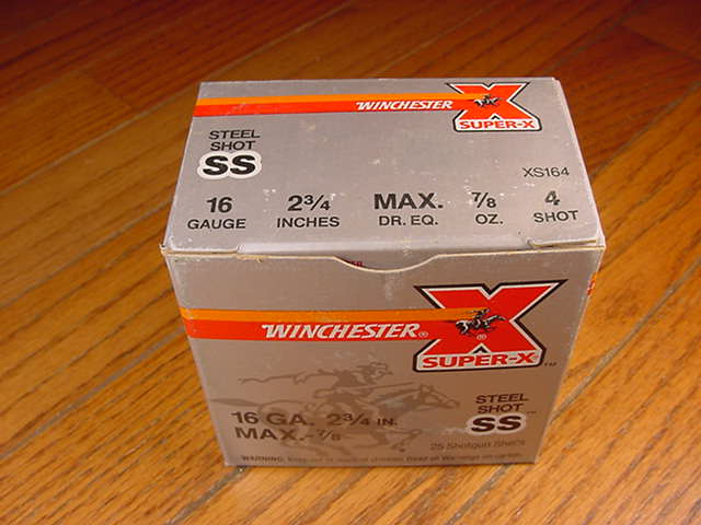 Box Of Winchester Super-X Steel Shot 16 Gauge Number 4 Shot 16 Ga For ...