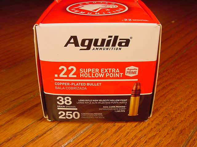 250 Round Pack of Aguila Super Extra .22 Long Rifle Plated Hollow Point ...