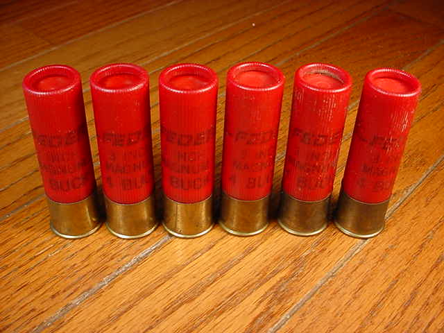 6 Rounds of Federal 12 Gauge 3 Inch Magnum Number 4 Buck