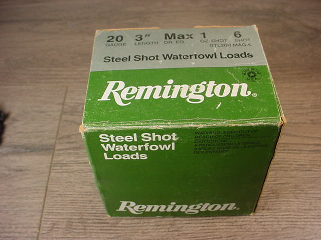 Box of Remington Steel Shot Waterfowl Loads 20 Gauge 3 Inch Magnum 6 Shot