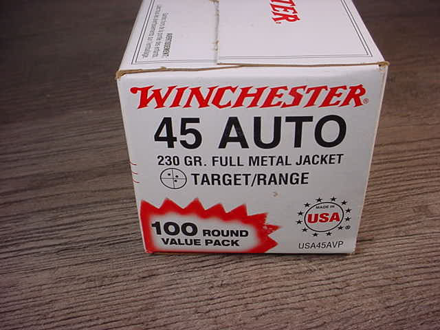 Box (100 Rounds) of Winchester TARGET/Range .45 Auto. Full Metal Jacket ...