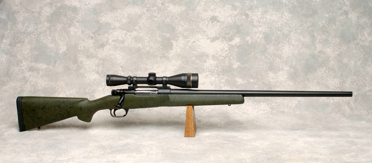  - Mauser Sporter Custom 30-338 McMillan Stock medium wght barrel w/leupold VX II 4-12 X40 mm scope, dies and brass - Picture 1
