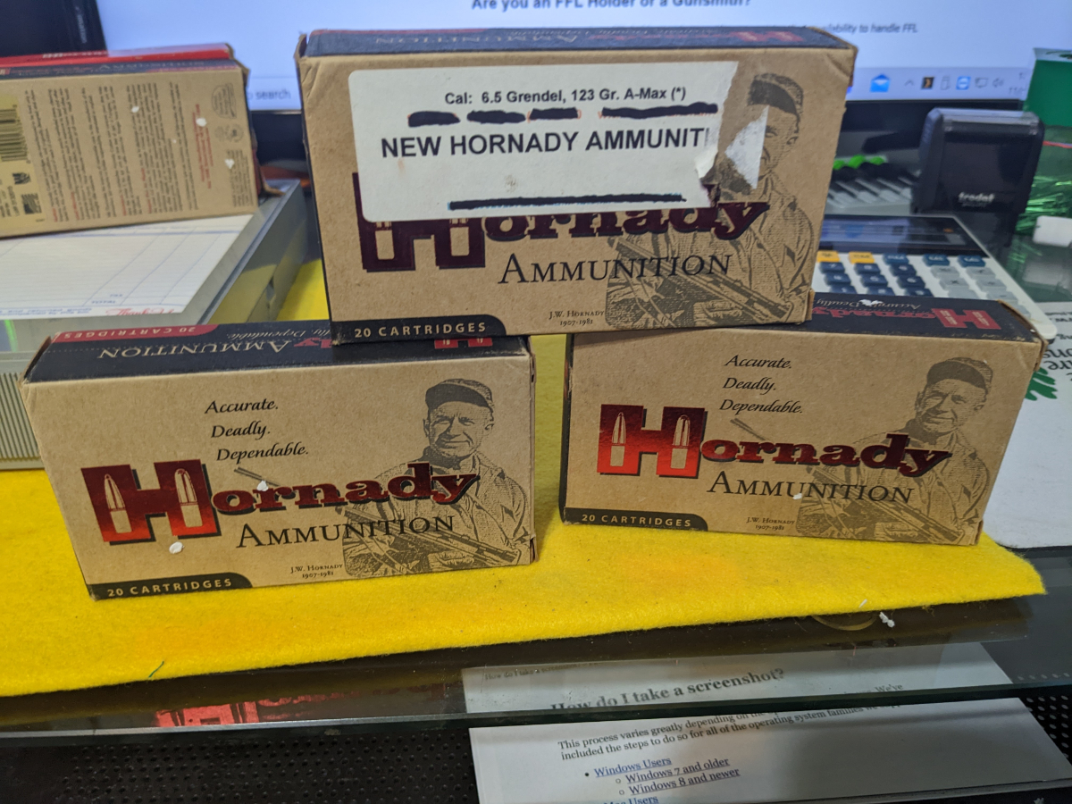 Hornady three boxes of 6 5 grendel 123 gr sst a max20 round boxers