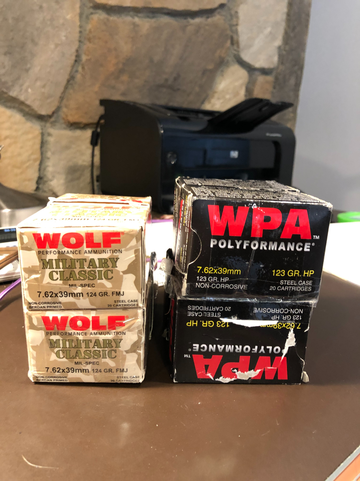 Wolf ammunition 7 62x39 mm 123 grain 160 rounds 7 62x39 for sale at