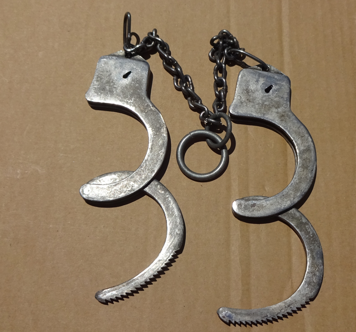 U.S. Navy Leg Irons, Original Battleship Gray Finish, NonOriginal Key