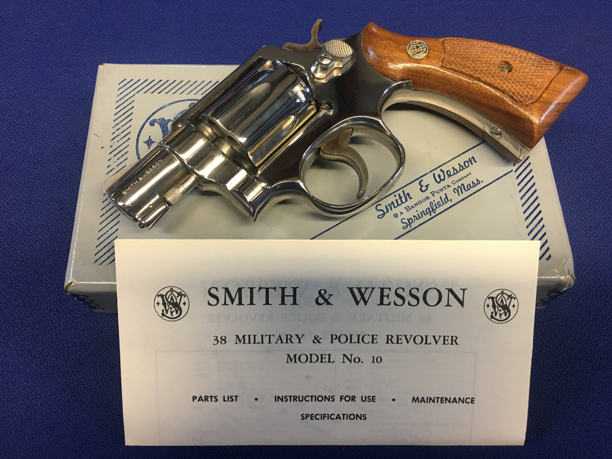 SMITH & WESSON NICKEL 10-5 WITH FACTORY BOX & PAPERS CHAMBERED IN .38 Special - Picture 4