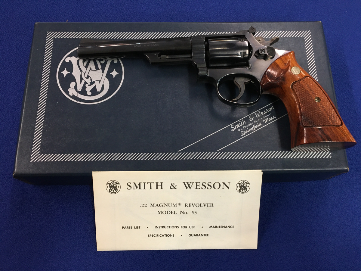 SMITH & WESSON MODEL 53, COMES W/ FACTORY BOX, PAPERS, & CHAMBER INSERTS, CHAMBERED IN .22 Jet - Picture 5