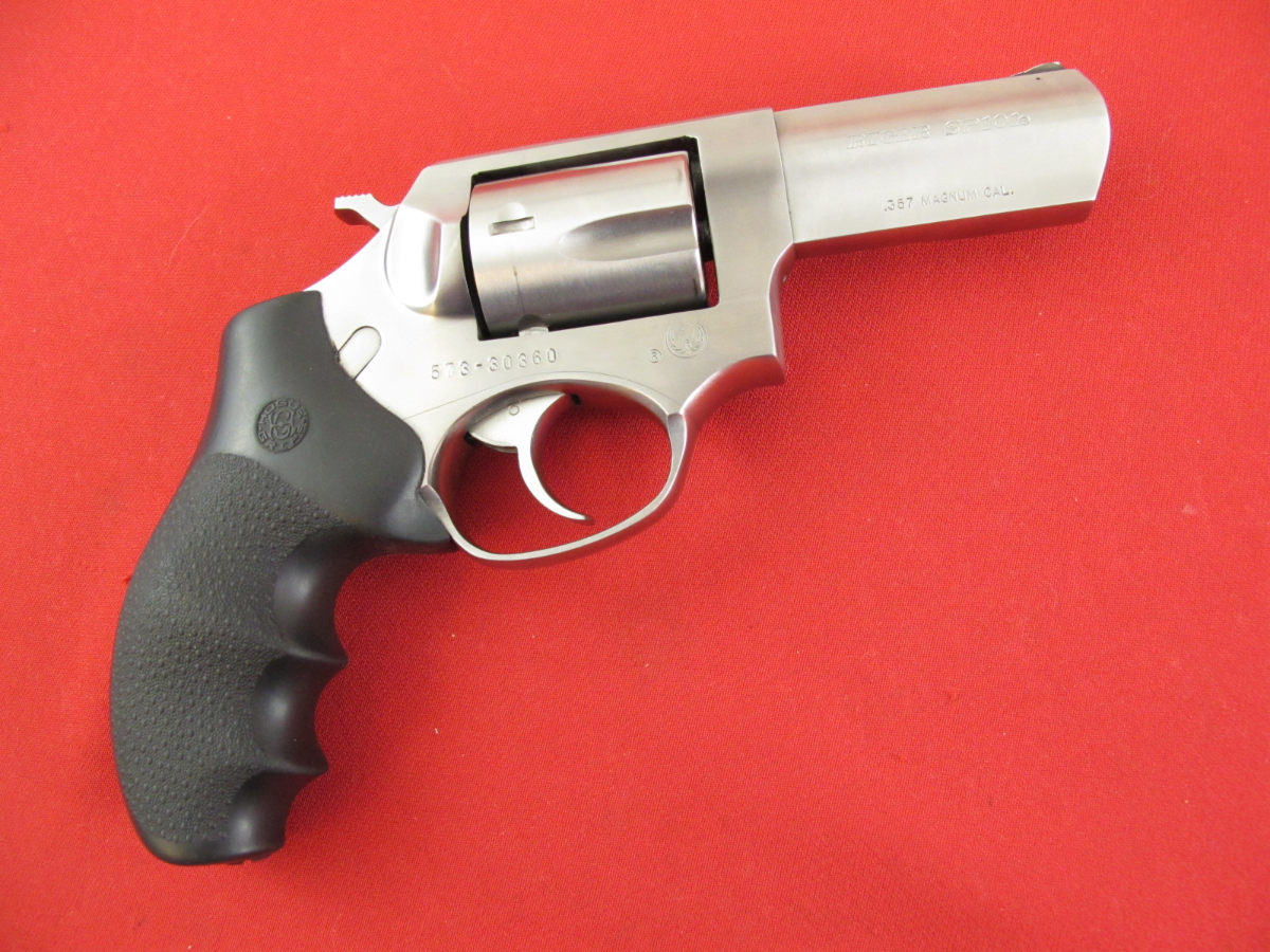 Ruger Model Sp101 357mg, 3in Stainless, Hogue Rubber Grips, No Reserve