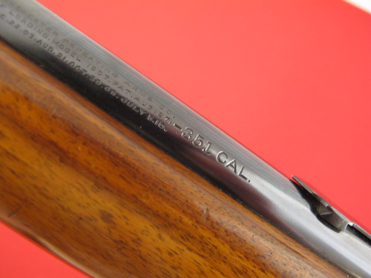 Winchester Model 1907 351 Win, 20in Blue/Wood, MFG 1913, C&R OK, NO RESERVE .351 WSL - Picture 7