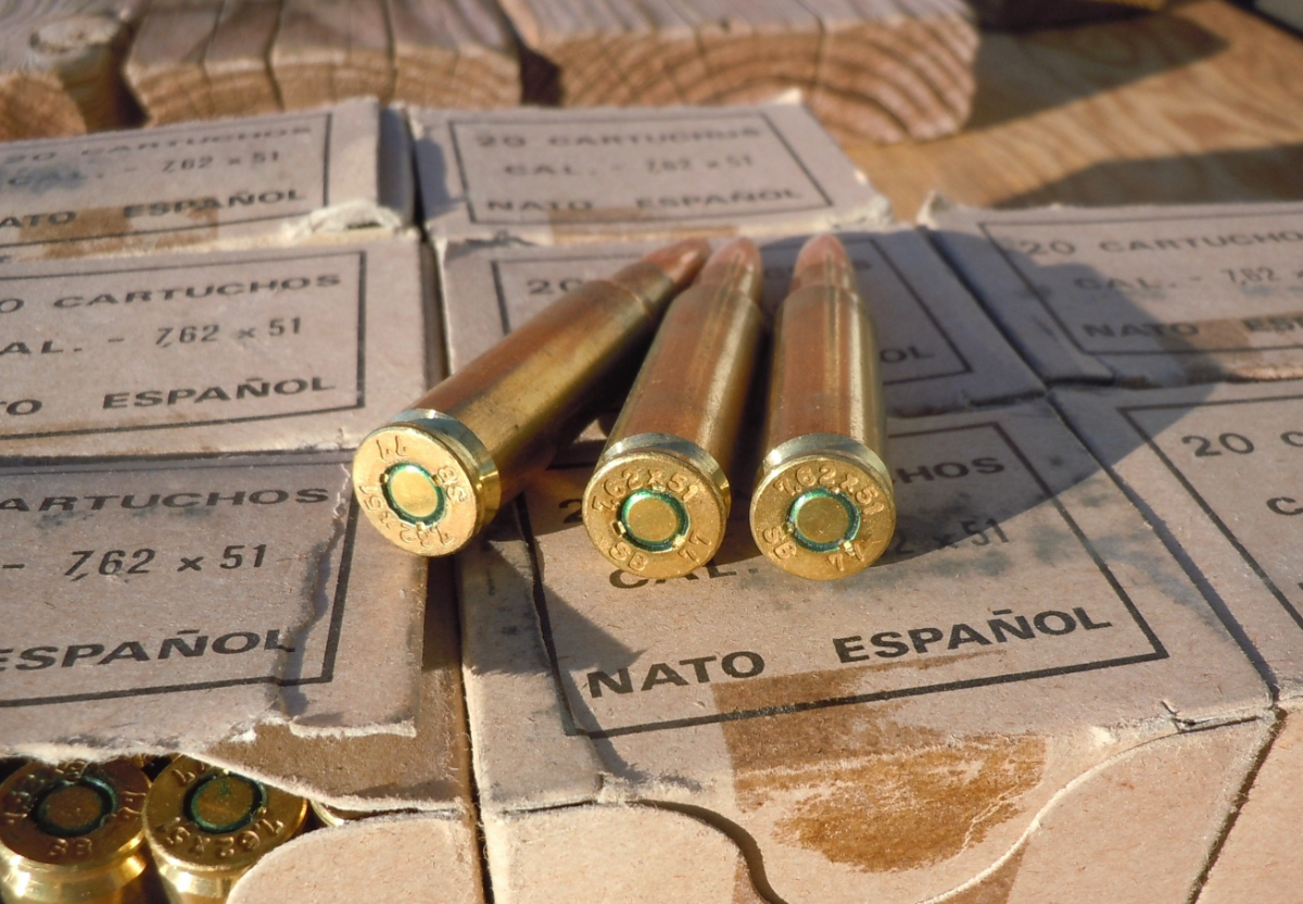 200 rounds spanish santa barbara 7 62 nato ball ammunition sb77 7 62